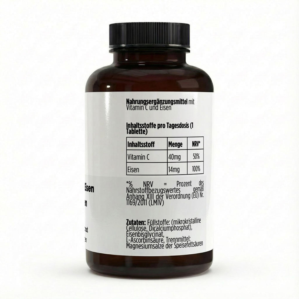 Jern + Vitamin C — 120 veganske tabletter